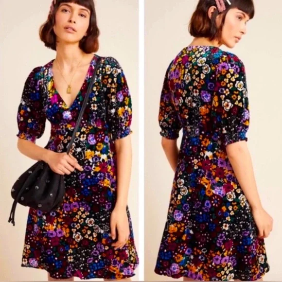 Anthropologie Francis Floral Velvet dress, NWOT - Picture 1 of 7
